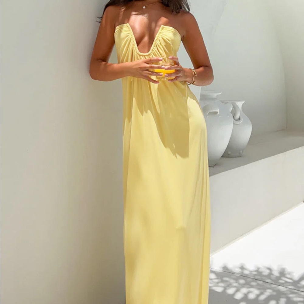 Beginning Boutique Yellow Maxi Dress